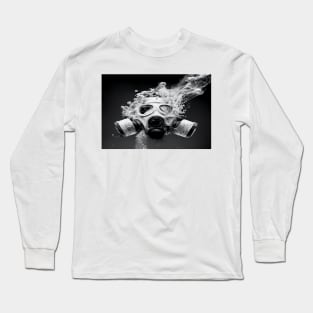 Cyberpunk Gasmask Artwork / Gasmask Splashing In Water Long Sleeve T-Shirt